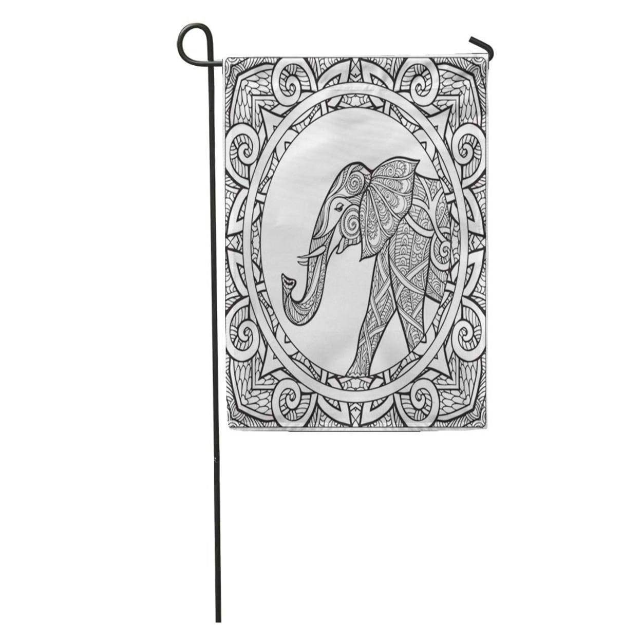 Shop Coloring Page Elephant In Mandala Book For Adult And Older Garden Flag Decorative Flag House Banner 28x40 Inch On Sale Overstock 31348639