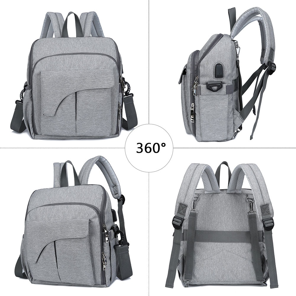 changing bag with insulated bottle pockets