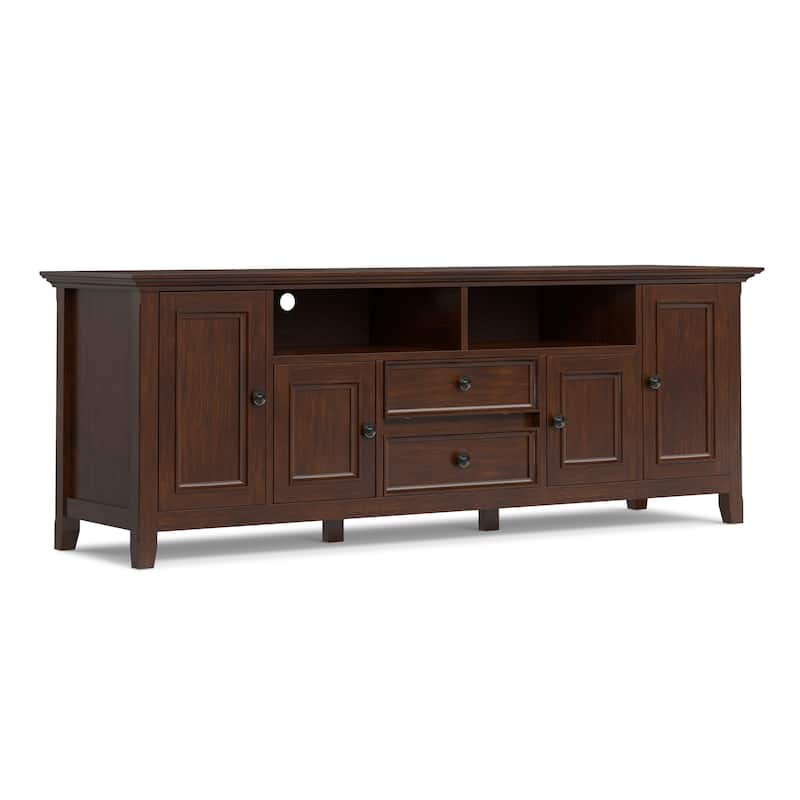 WYNDENHALL Halifax 72 inch Wide Solid Wood Transitional TV Stand - 72"w x 19"d x 26" h
