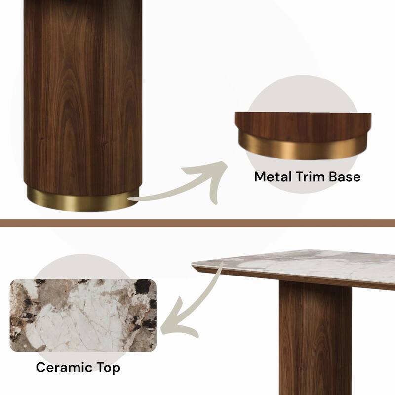 Walnut Finish Dining Table
