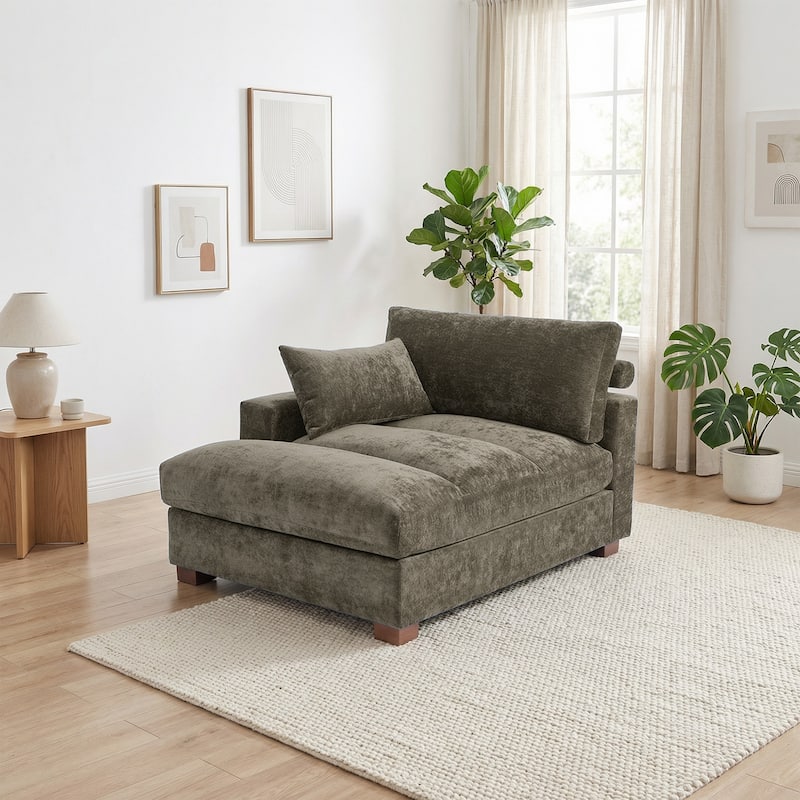 Modern Corduroy L-Shaped Sofa Chaise Lounge Couch