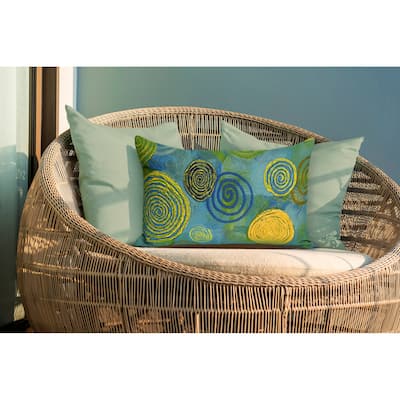 Liora Manne Visions III Graffiti Swirl Indoor/Outdoor Pillow Cool 12"X20"