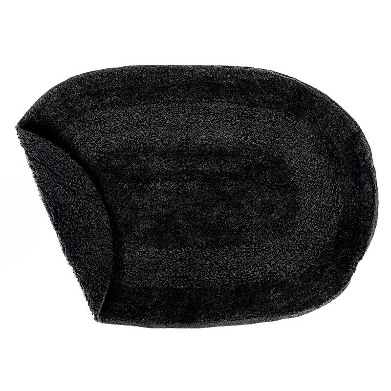 Reversible Cotton Oval Solid Color Bath Mat - Set Of 2