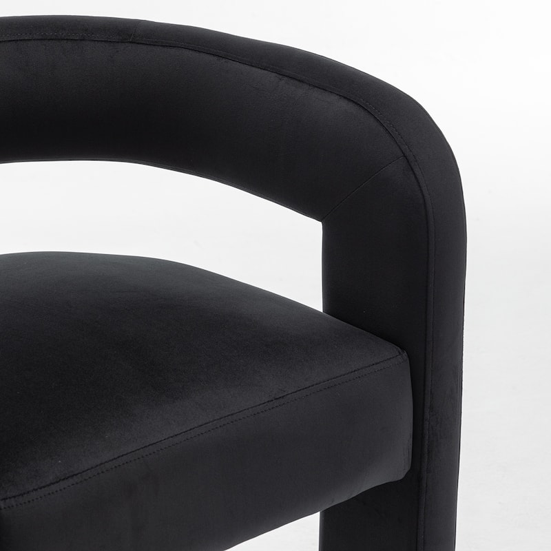 SEYNAR Modern Velvet E-Shaped Open Back Dining chair Set of 4