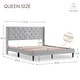 preview thumbnail 16 of 70, Spruce & Spring Eleanor Upholstered Platform Bed Frame with Vertical Stripe Headboard