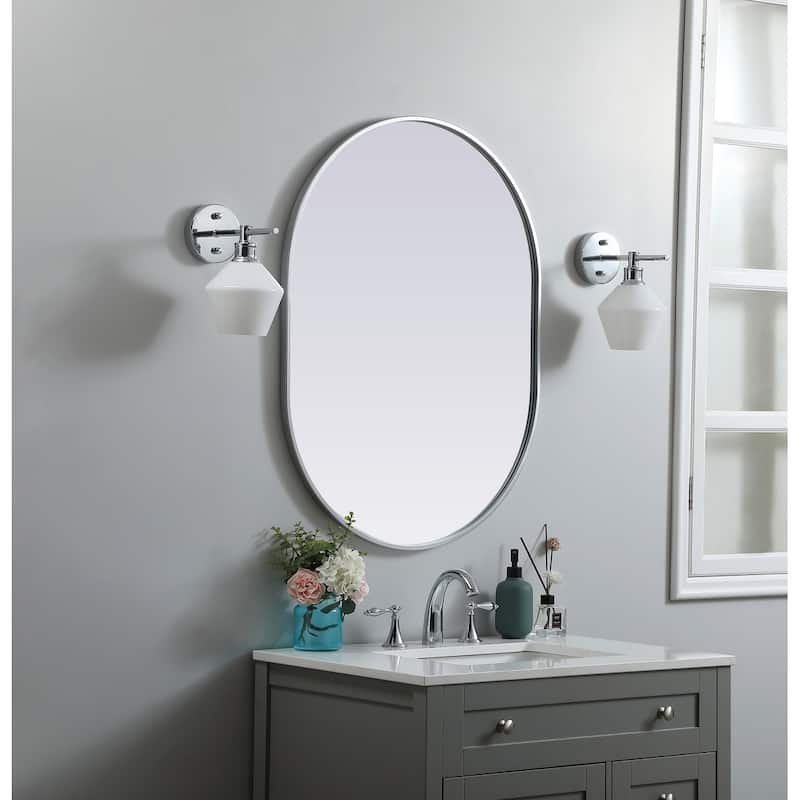 Indigo Home Metal Frame Oval Mirror 27x36 Inch