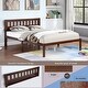 preview thumbnail 5 of 5, Full Size Dark Walnut Wood Bed Platform Frame with Headboard