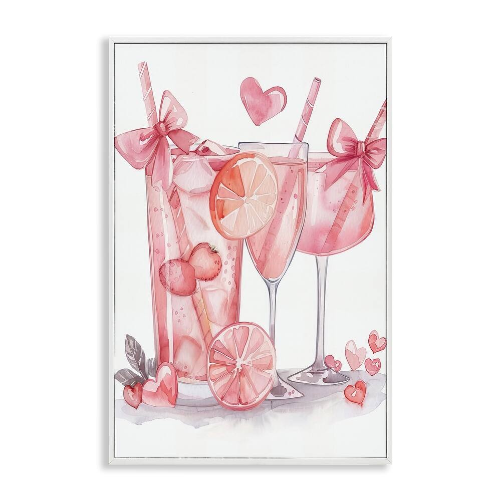 Stupell Pink Glam Cocktail Party Framed Giclee Art Design By LSR Design Studio