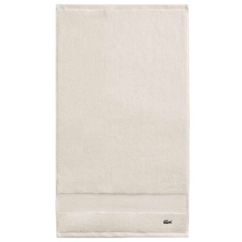 Lacoste Heritage Supima 100% Cotton Bath Towel, Hand Towel, Wash Cloth, and Bath Sheet - Chalk - Hand Towel