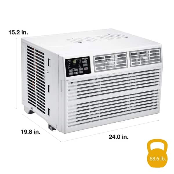 Whirlpool 8,000 BTU 115V Window-Mounted Air Conditioner with Supplemental Heat & Remote Control, up to 350 sq. ft.