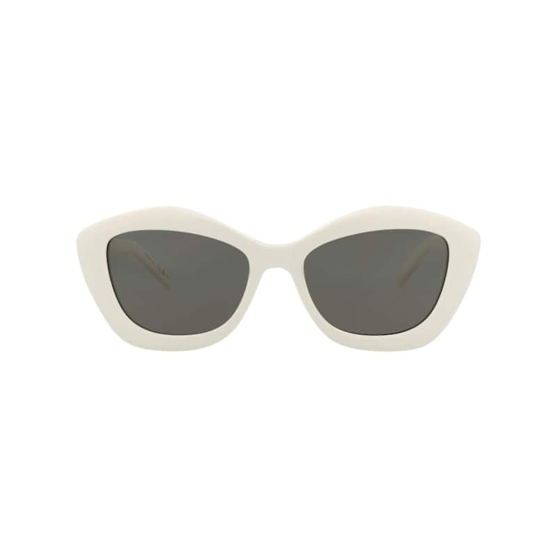 Saint Laurent Cat Eye-Frame Acetate Sunglasses - Ivory Ivory Grey - Ivory - Grey Lens