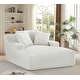 preview thumbnail 15 of 16, Cloudline Oversized Chaise Lounge Chair in Soft Corduroy, Cozy Sleeper Sofabed for Living Room, Bedroom, No Assembly Required Ivory