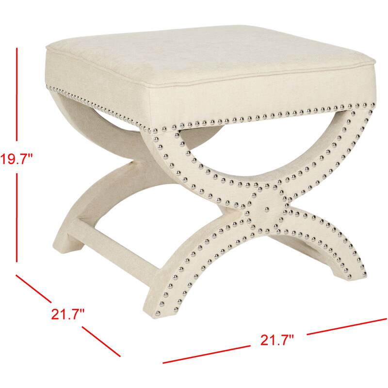 Safavieh Dante X-Bench Cream Ottoman