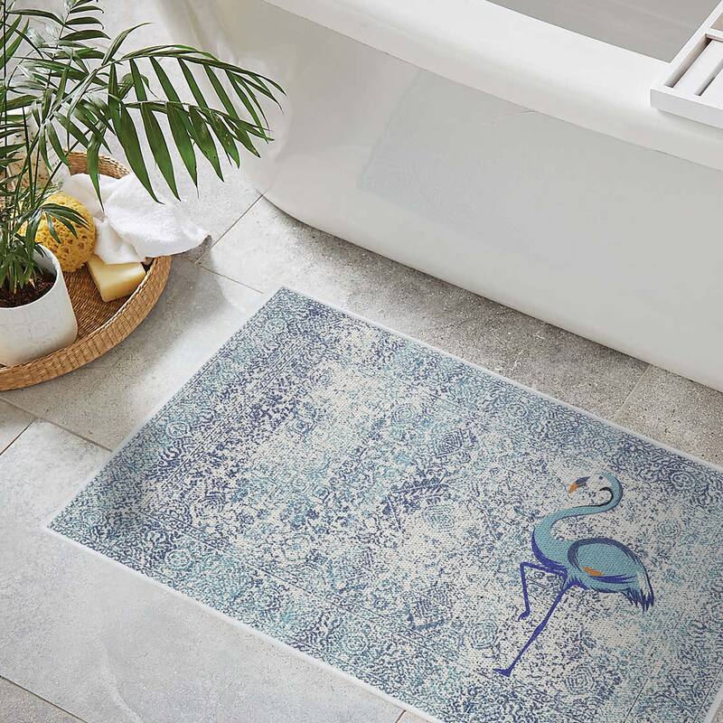 SussexHome Non-Skid Ultra-Thin Area Rugs for Laundry Room, Entryway, Bathroom and Kitchen - Washable Multipurpose Floor Mat
