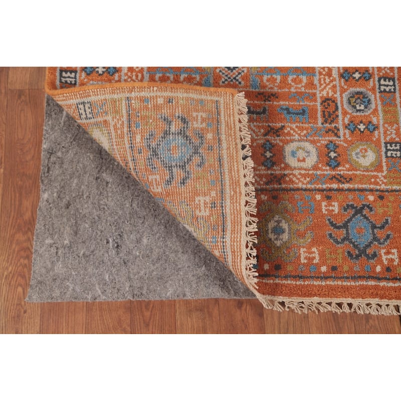 Orange Transitional Khotan Runner Rug Hand-Knotted Wool Carpet - 2'6"x 8'0"
