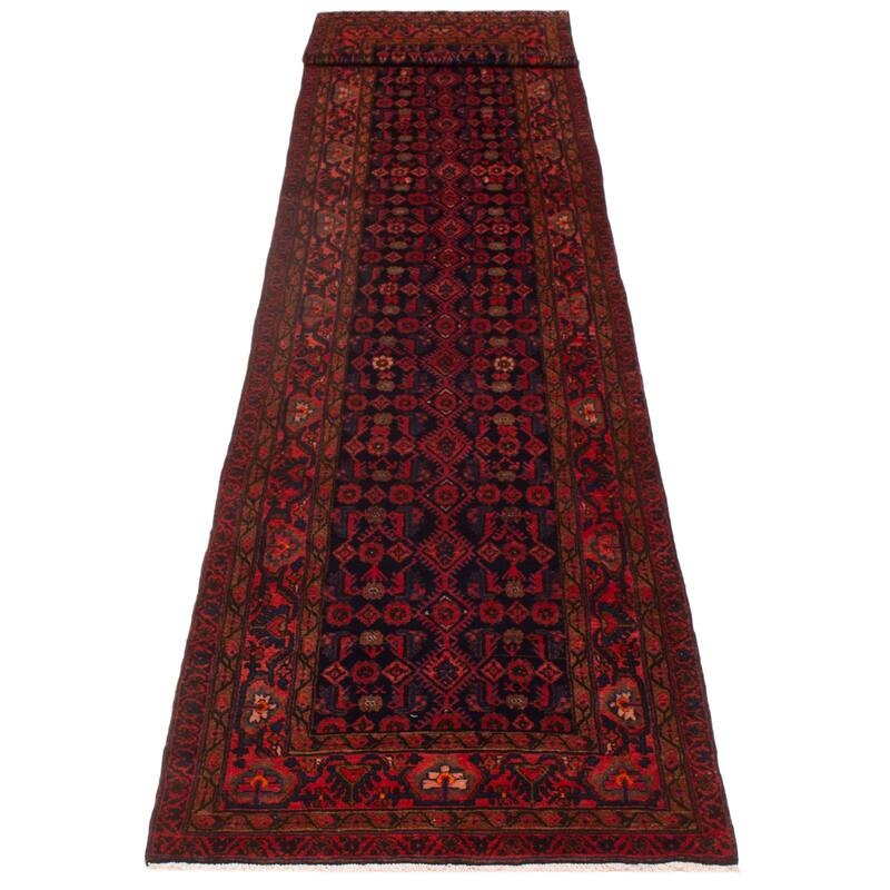 ECARPETGALLERY Hand-knotted Andelz Navy Wool Rug - 3'5 x 17'1