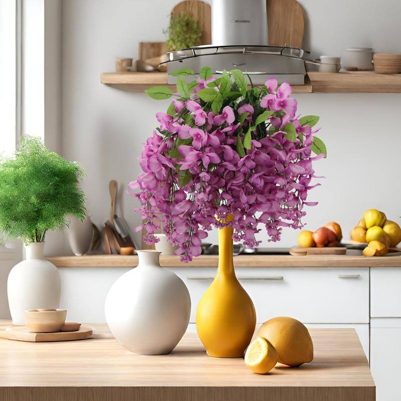 Faux Wisteria Flower Stems Bunch
