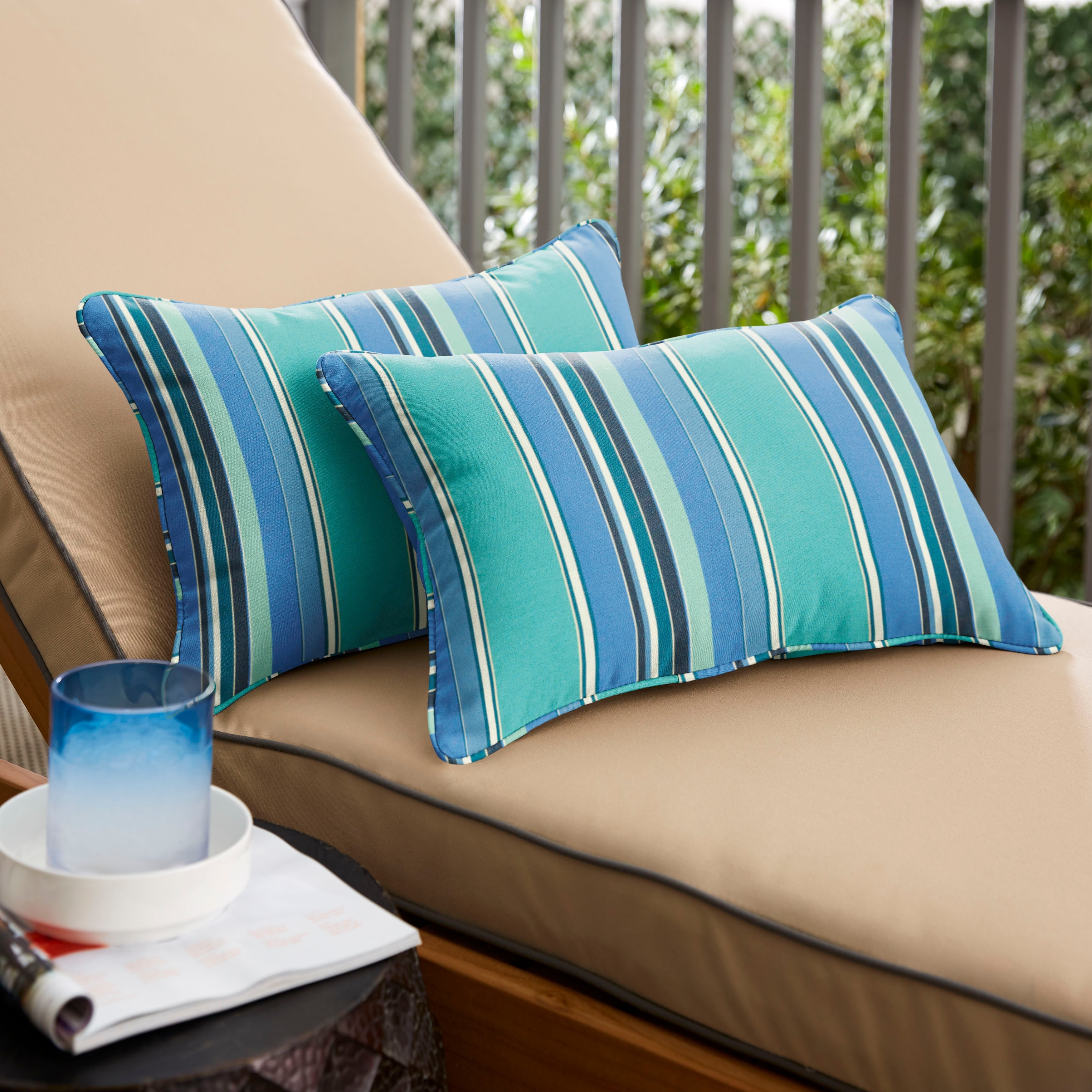 Dolce Oasis Corded Outdoor Pillows with Sunbrella Fabric (Set of 2