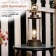 preview thumbnail 10 of 10, Vintage Metal and Glass Lantern with Warm White LED- Large