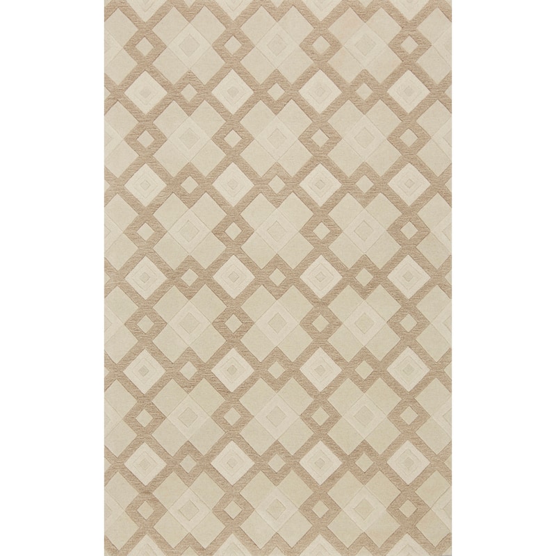 Carson Carrington Kuelbo Hand-tufted Wool Geometric Rug - 8' x 10'6" - Ivory