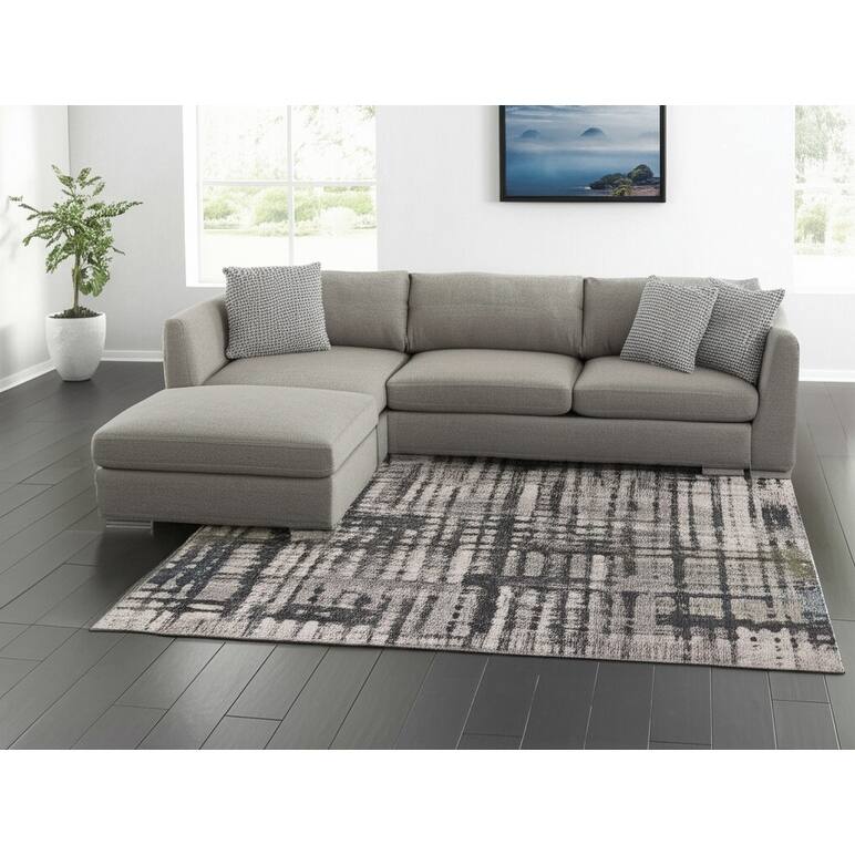HomeRoots Abstract Industrial Rectangle Area Rug - 144.00 in. x 108.00 in.  x 1.00 in.