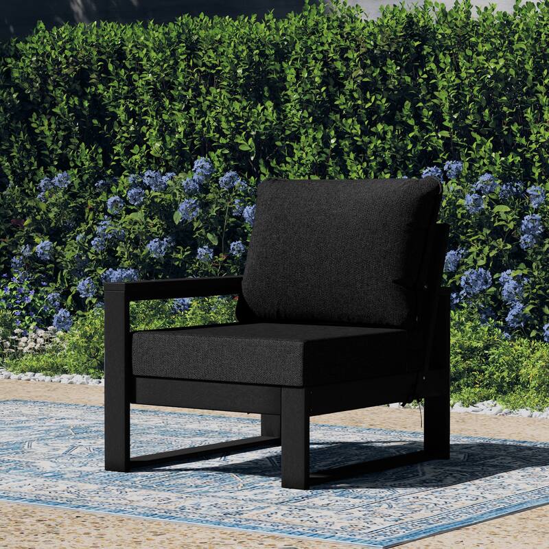 Endless Patio Deep Seating Left Arm Chair with Black Frame