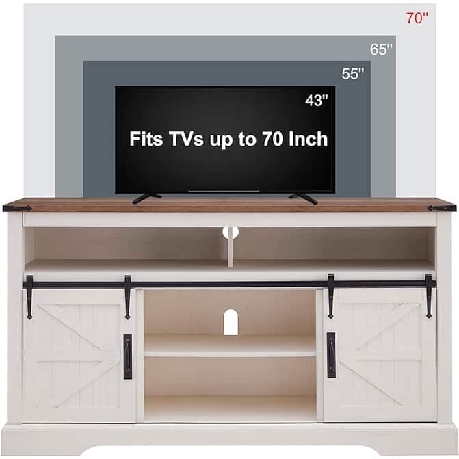 Farmhouse Wood TV Stand, Highboy Entertainment Center, Media Console