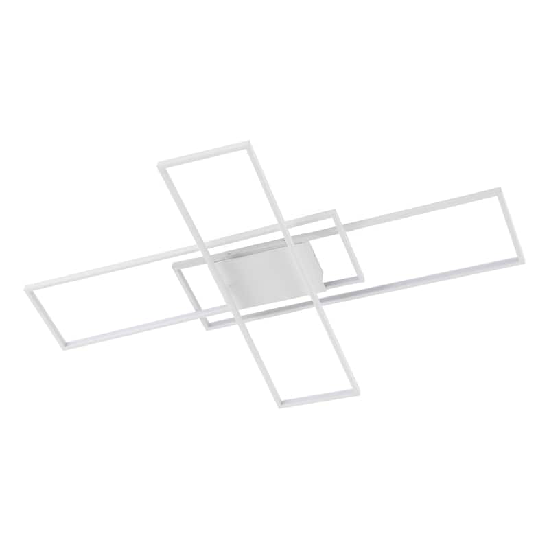Fuochi 39" Contemporary Minimalist Metal Adjustable Dimmable Geometric Integrated LED Flush Mount, by JONATHAN Y