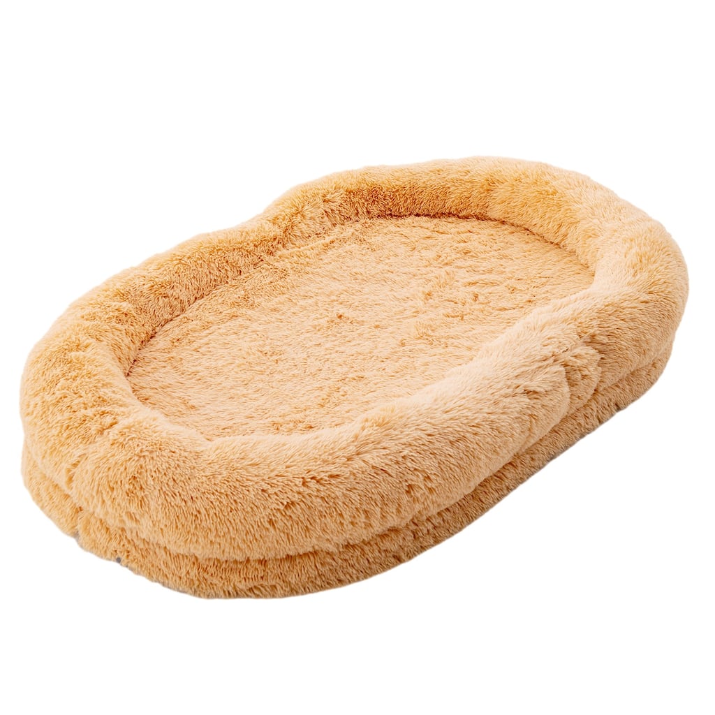 Washable Fluffy Human Dog Bed with Soft Blanket and Plump Pillow - 68" x 46" x 10" (L x W x H)