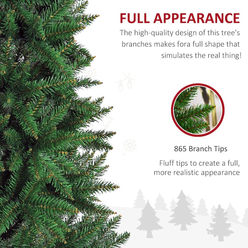 HOMCOM 7 ft. Slim Christmas Tree with Stand