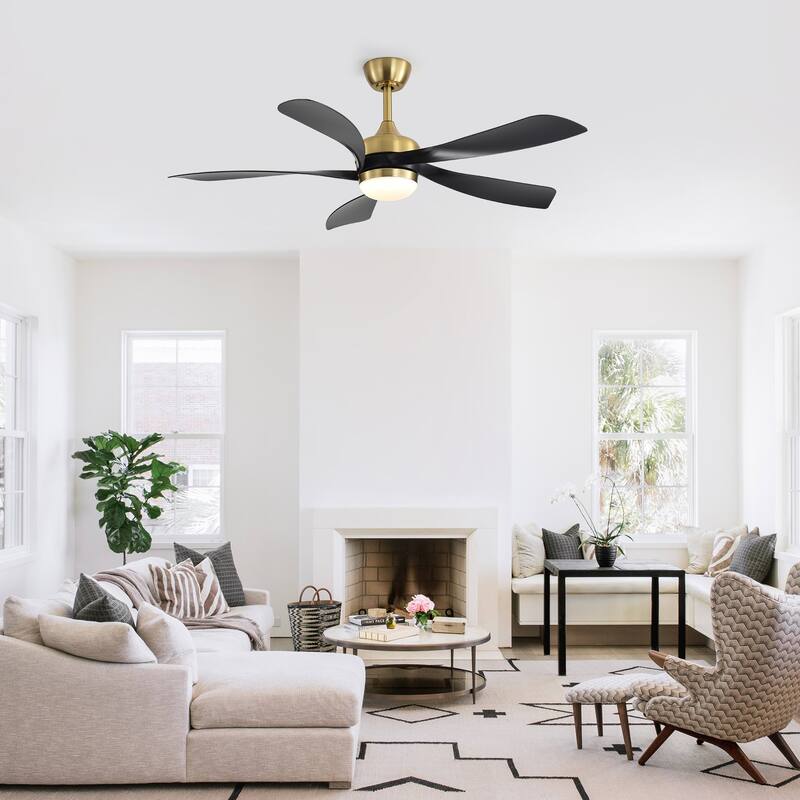 52-Inch Ceiling Fan with Light - Dimmable with Memory Function, DC Reversible Motor, Includes Remote Control