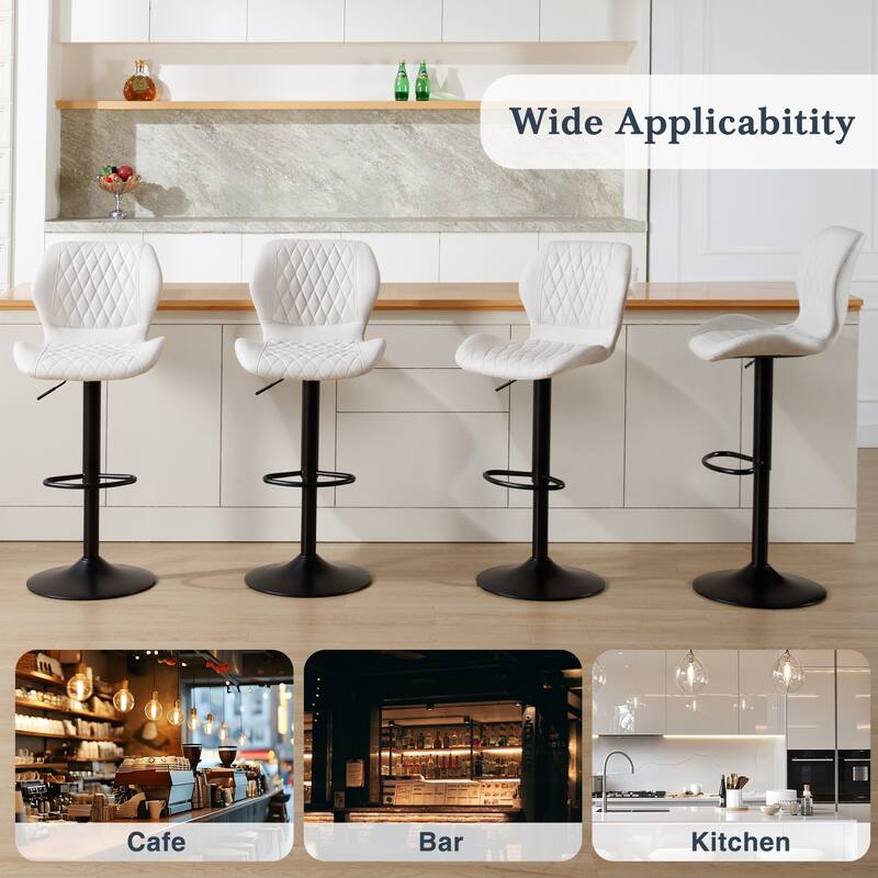 HOMYKA Swivel Adjustable Height Stool Set of 4