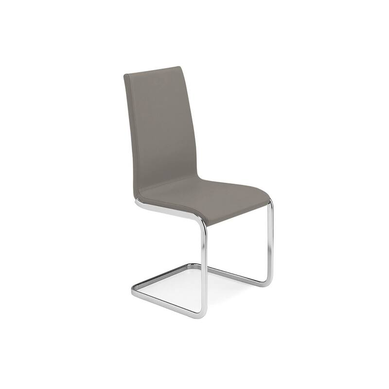 Casabianca Home Aurora Set of 2 Top Grain Dining Chairs Leather, White