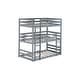preview thumbnail 49 of 76, Triple Bunk Bed with Ladders, Guardrails, Detachable Bed Frame, Convertible 3 Beds, Twin Over Twin Over Twin for Multi Children
