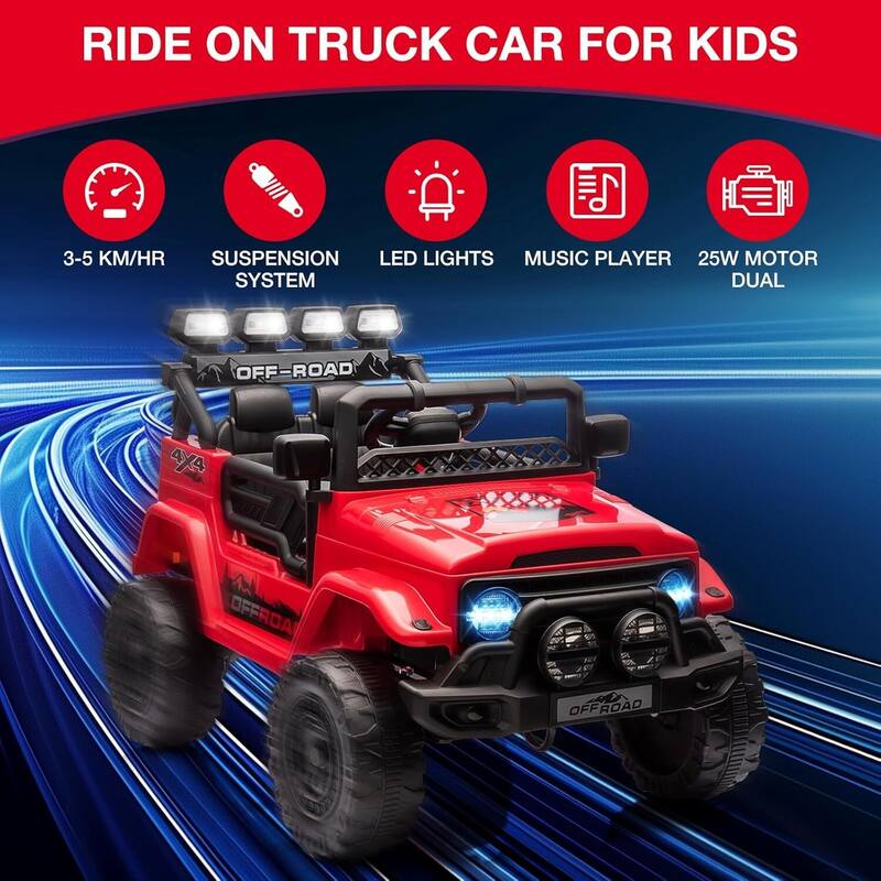 12V Kids Ride On Truck Car for Ages 3-8 Years Best Gift