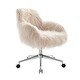 preview thumbnail 2 of 9, Amber Faux Fur Pink Office Chair