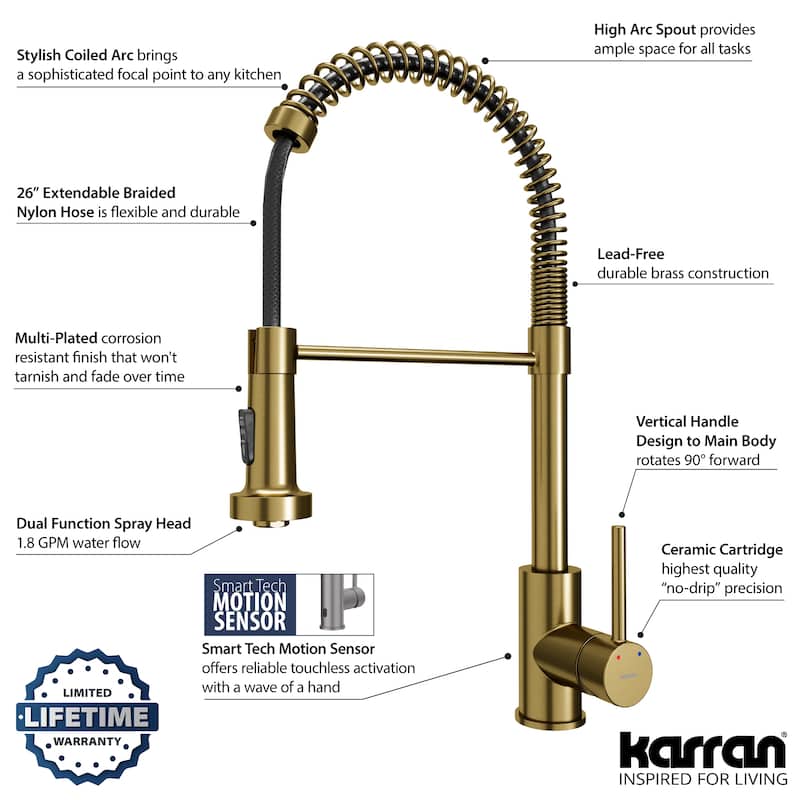 Karran Loxton Touchless Single-Handle Pull-Down Sprayer Kitchen Faucet