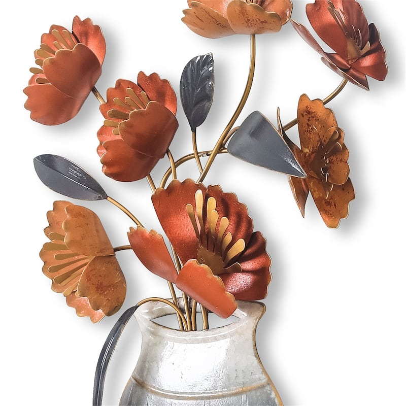 Adeco Metal Flower Wall Decor