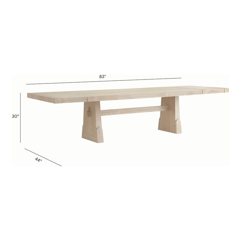 Magnussen Home Herringbone Ridge White Trestle Extendable Dining Table - 83''W x 44''D x 30''H