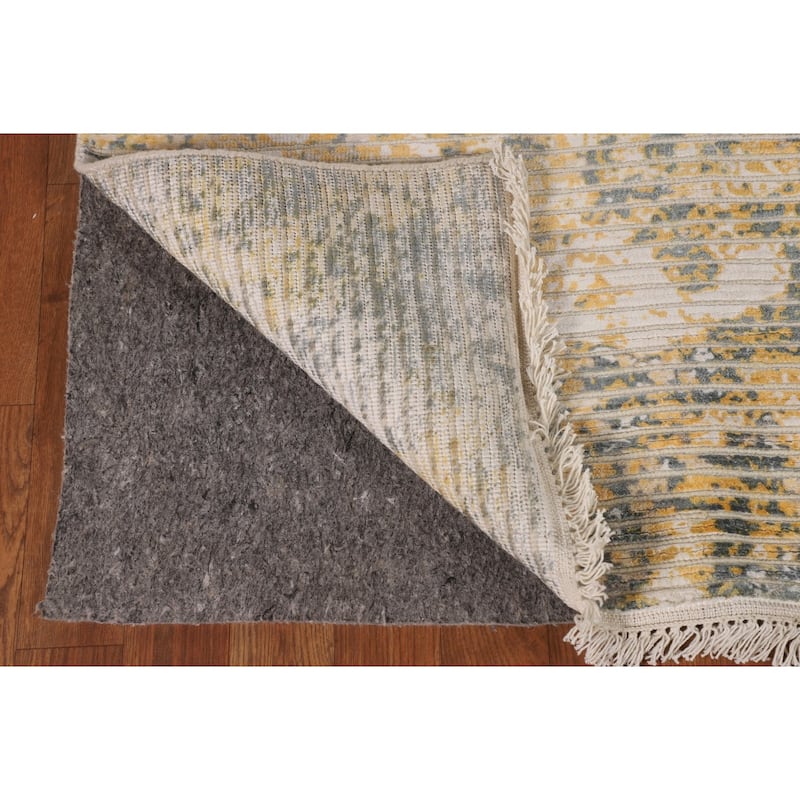 All-Over Striped Abstract Area Rug Handmade Wool Carpet - 5'6"x 7'6"