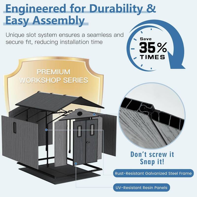 Bezseller Outdoor Storage Tool Shed with Door and Floor