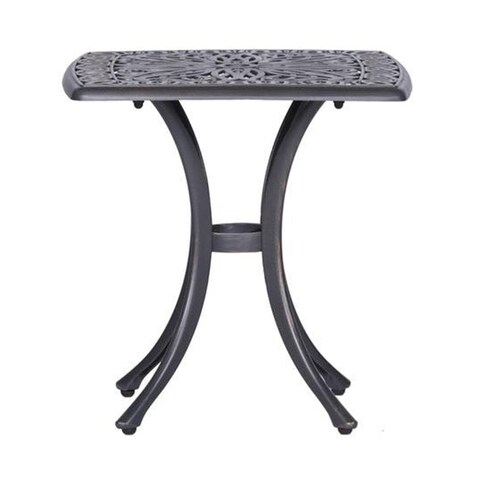 Outdoor Square Side Table in Gunmetal Gray