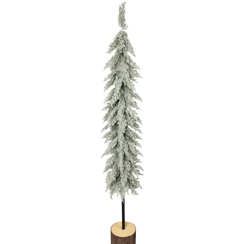 Slim Flocked Downswept Norfolk Pine Artificial Christmas Tree - 5.5' - Unlit