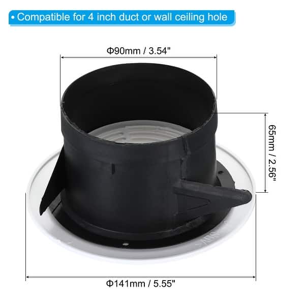 4" Round Air Vent Adjustable Grill Soffit Vent with Screen Rotate Type