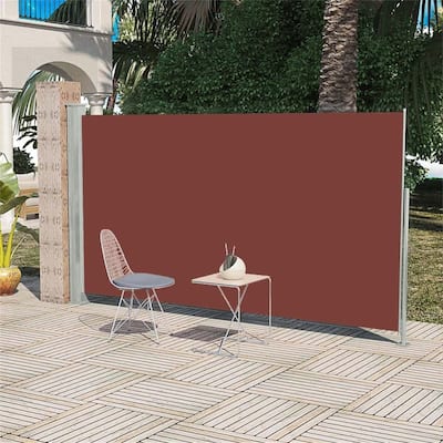 Patio Awning Garden Retractable Side Awning 63"x 118", Brown