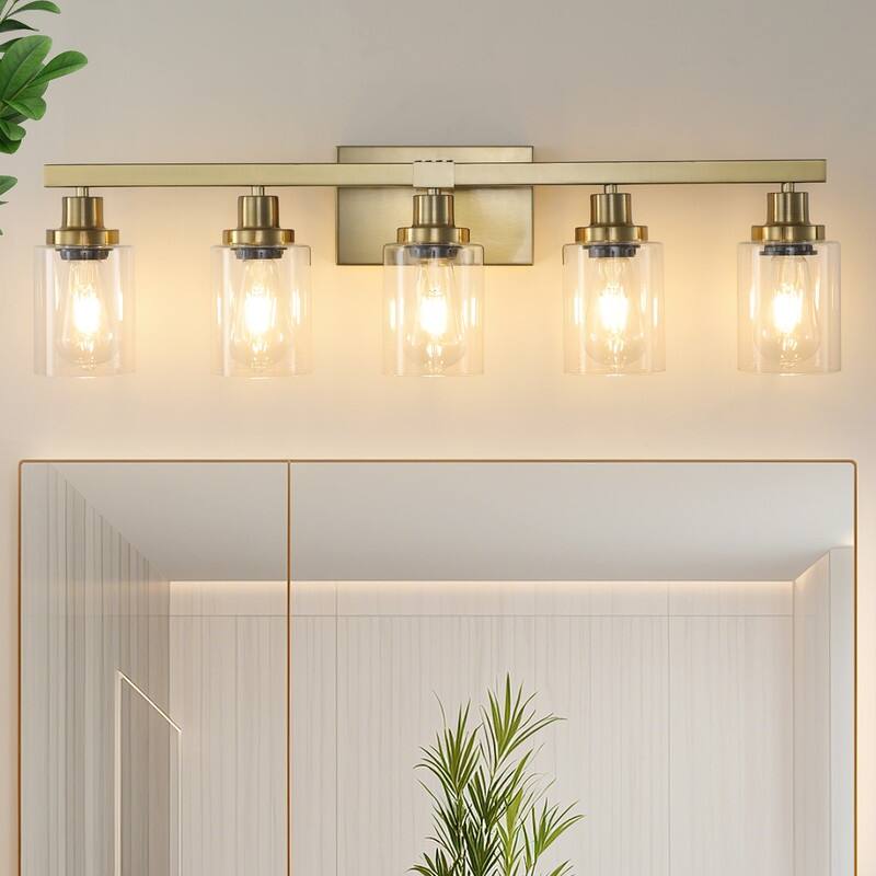 Bathroom Vanity Light With Clear Glass Shades For Vanity Mirror, Bathroom, Or Hallway