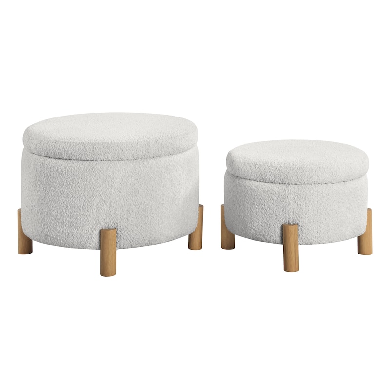Bennett 2-Piece Storage Ottoman Set - Sherpa
