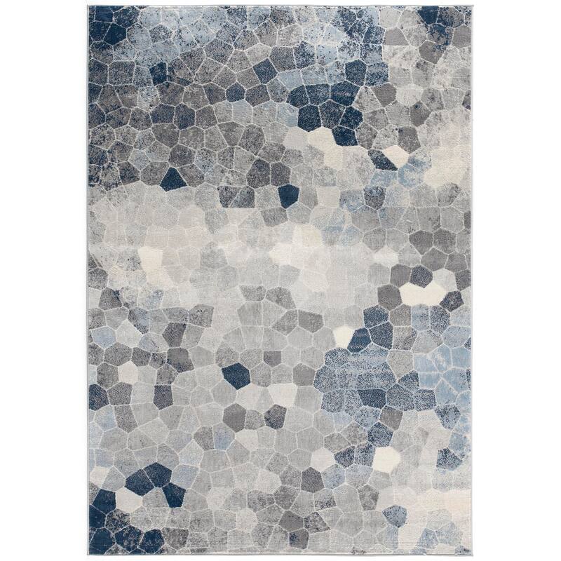 HomeRoots Cobblestone Contemporary Square Area Rug