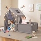 preview thumbnail 25 of 28, Gymax Kids Play Tent w/Playpen Yard Door Curtains Windows Star Lights