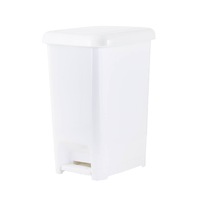 10.5 gal Slim Step Trash Can - White